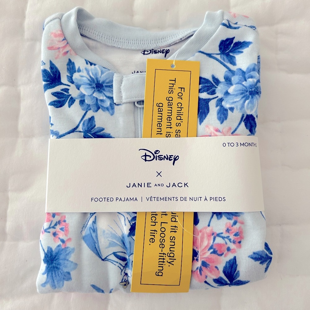 NWT Disney x Janie and Jack Cinderella footed pajamas